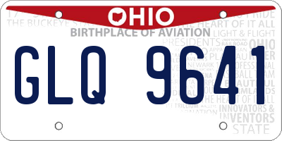 OH license plate GLQ9641