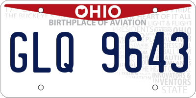 OH license plate GLQ9643
