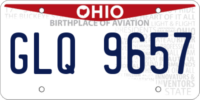 OH license plate GLQ9657