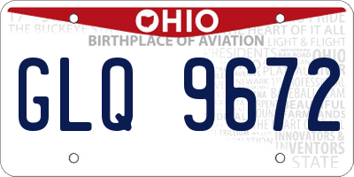 OH license plate GLQ9672