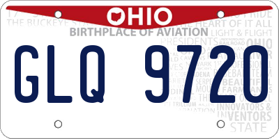OH license plate GLQ9720