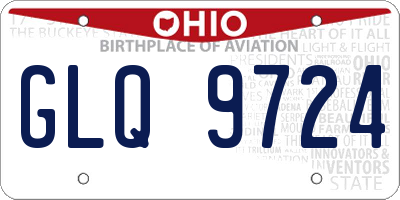 OH license plate GLQ9724