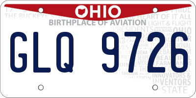 OH license plate GLQ9726