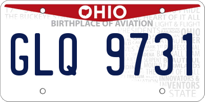 OH license plate GLQ9731