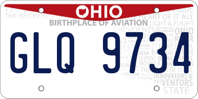 OH license plate GLQ9734
