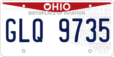 OH license plate GLQ9735