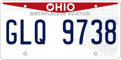 OH license plate GLQ9738