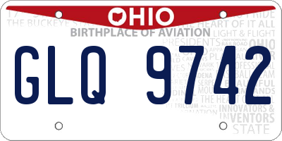 OH license plate GLQ9742