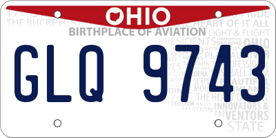 OH license plate GLQ9743