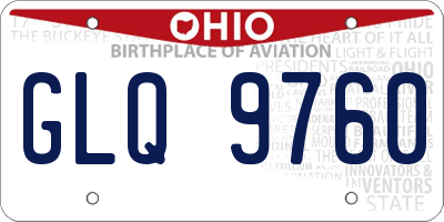 OH license plate GLQ9760