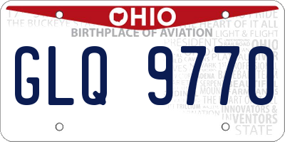 OH license plate GLQ9770