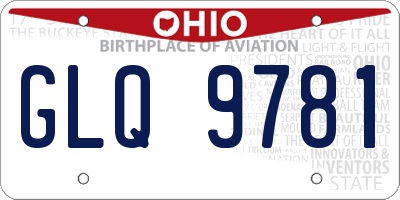 OH license plate GLQ9781