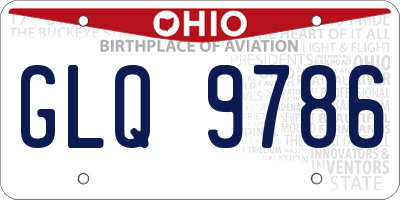 OH license plate GLQ9786