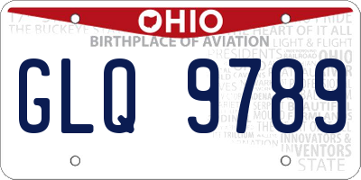 OH license plate GLQ9789