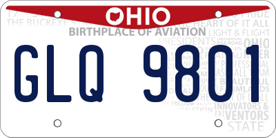 OH license plate GLQ9801