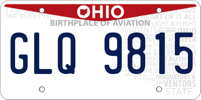 OH license plate GLQ9815