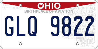 OH license plate GLQ9822