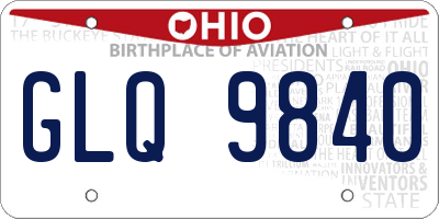 OH license plate GLQ9840
