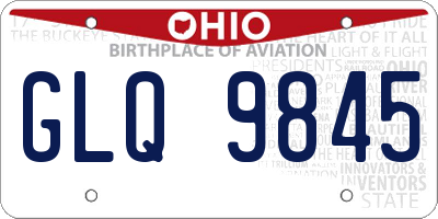 OH license plate GLQ9845