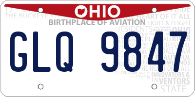 OH license plate GLQ9847