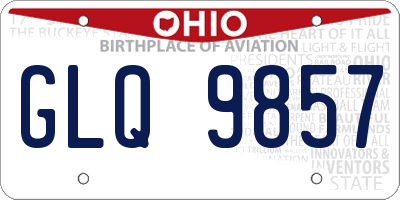 OH license plate GLQ9857