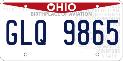 OH license plate GLQ9865