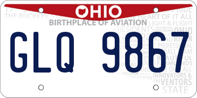 OH license plate GLQ9867