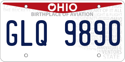 OH license plate GLQ9890