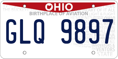 OH license plate GLQ9897