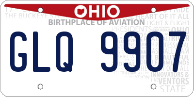 OH license plate GLQ9907