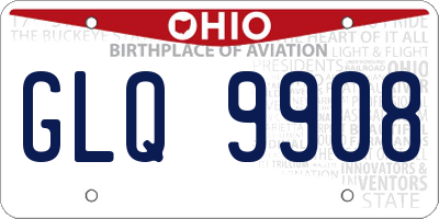 OH license plate GLQ9908