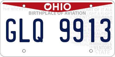 OH license plate GLQ9913