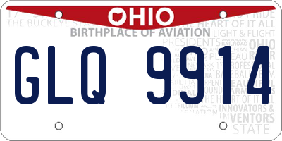 OH license plate GLQ9914