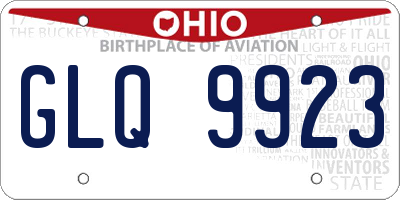 OH license plate GLQ9923
