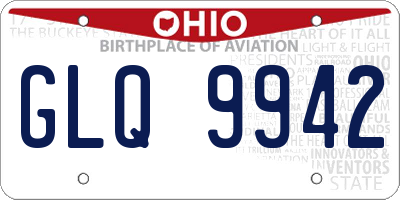 OH license plate GLQ9942