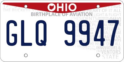 OH license plate GLQ9947