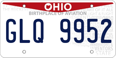 OH license plate GLQ9952
