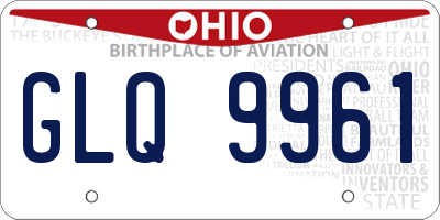 OH license plate GLQ9961