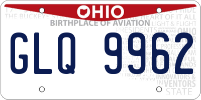 OH license plate GLQ9962