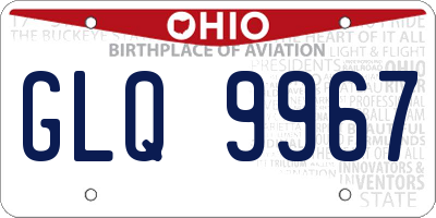 OH license plate GLQ9967
