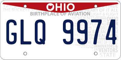 OH license plate GLQ9974