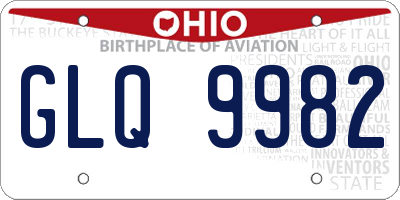 OH license plate GLQ9982