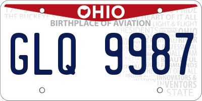 OH license plate GLQ9987