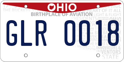 OH license plate GLR0018