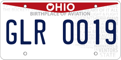 OH license plate GLR0019
