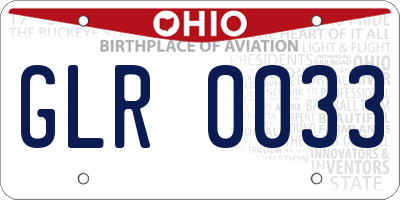 OH license plate GLR0033