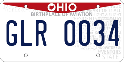 OH license plate GLR0034