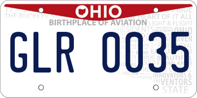 OH license plate GLR0035