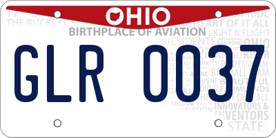 OH license plate GLR0037