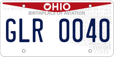 OH license plate GLR0040